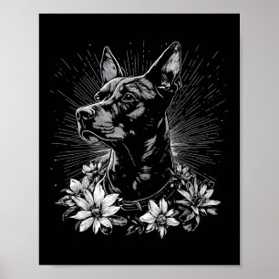Doberman Pinscher Hondenliefhebber Retro Style Tat Poster