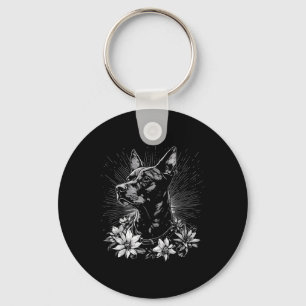 Doberman Pinscher Hondenliefhebber Retro Style Tat Sleutelhanger