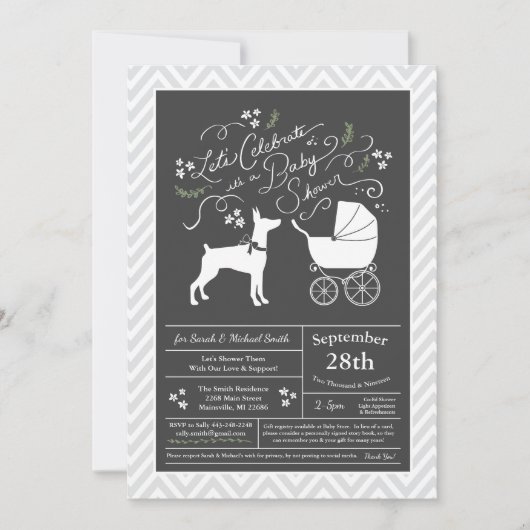 Doberman Pinscher Hondenneutrale Baby shower Kaart (Voorkant)