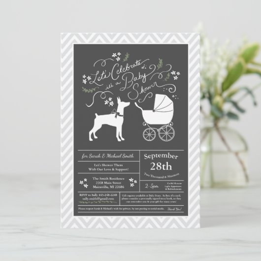 Doberman Pinscher Hondenneutrale Baby shower Kaart (Staand voorkant)