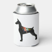 Doberman Pinscher Hondenras Boho Floral Silhouette Blikjeskoeler (Blikje Achterkant)