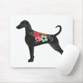 Doberman Pinscher Hondenras Boho Floral Silhouette Muismat (Met muis)