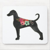 Doberman Pinscher Hondenras Boho Floral Silhouette Muismat (Voorkant)