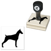Doberman Pinscher Hondenras Silhouette Rubberstempel (Gestempeld)