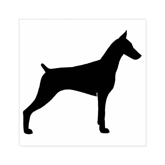 Doberman Pinscher Hondenras Silhouette Rubberstempel (Afrduk)