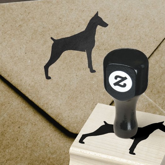 Doberman Pinscher Hondenras Silhouette Rubberstempel