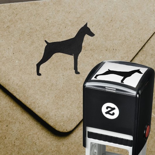 Doberman Pinscher Hondenras Silhouette Zelfinktende Stempel