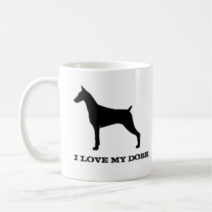 Doberman Pinscher Hondenras Silhouettes Custom Koffiemok
