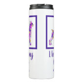 Doberman Pinscher Hondensilhouet Paarse PY&B Thermosbeker (Achterkant)