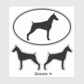 Doberman Pinscher Hondensilhouetten Sticker Set (Vel)