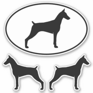 Doberman Pinscher Hondensilhouetten Sticker Set