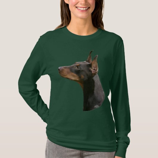 Doberman Pinscher, hoofdrood/bruin T-shirt (Voorkant)