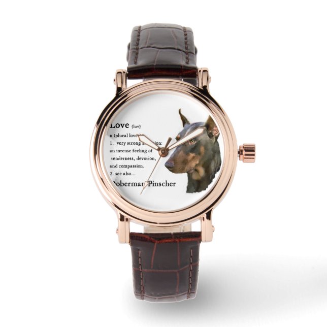 Doberman Pinscher houdt van geschenken Horloge (Voorkant)