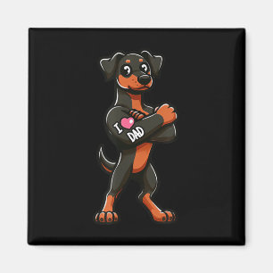 Doberman Pinscher I Love Dad Funny Dog Tattoo _1 Magneet