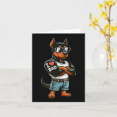 Doberman Pinscher I Love Dad Funny Dog Tattoo Kaart (Gele Bloem)