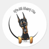 Doberman Pinscher IAAM Ronde Sticker (Voorkant)