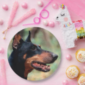 Doberman Pinscher in de Bossen Papieren Bordje (Feest)