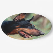 Doberman Pinscher in de Bossen Papieren Bordje (Gekanteld)