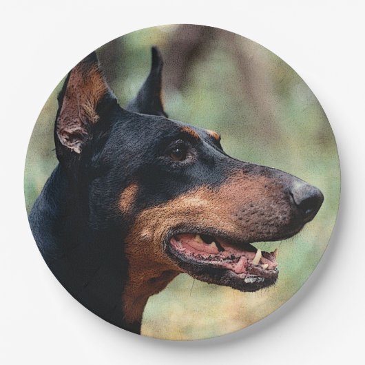 Doberman Pinscher in de Bossen Papieren Bordje (Voorkant)