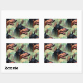 Doberman Pinscher in de Bossen Rechthoekige Sticker (Vel)