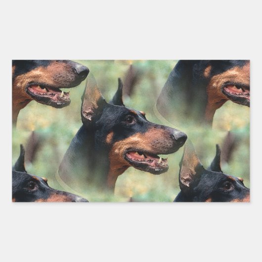 Doberman Pinscher in de Bossen Rechthoekige Sticker (Voorkant)