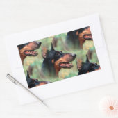 Doberman Pinscher in de Bossen Rechthoekige Sticker (Envelop)
