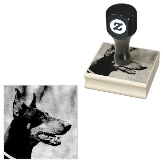 Doberman Pinscher in de Bossen Rubberstempel (Gestempeld)