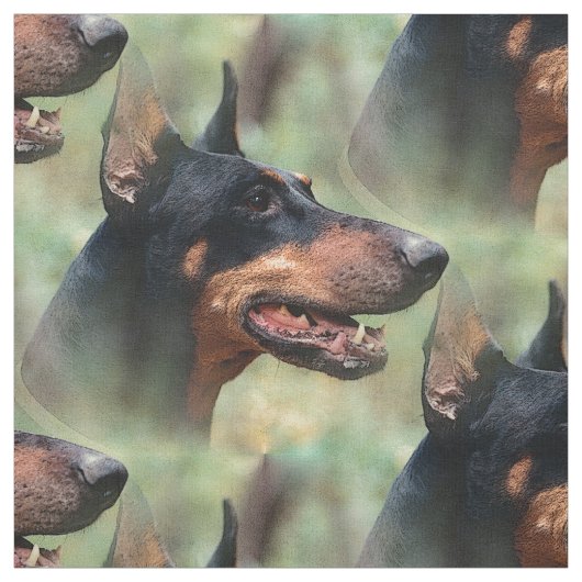 Doberman Pinscher in de Bossen Stof (Swatch)