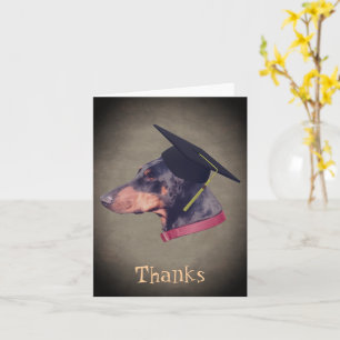 Doberman Pinscher in Graduation Cap Dank je wel Kaart