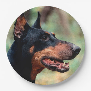 Doberman Pinscher in het Bos Papieren Bordje