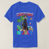 Doberman Pinscher in Santa Hat Sunbril Christma T-shirt (Design voorkant)