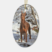 Doberman Pinscher in Snow Ornament (Links)