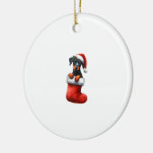Doberman Pinscher in Sock-kerstkerstkerstkerstkers Keramisch Ornament (Links)