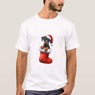 Doberman Pinscher in Sock-kerstkerstkerstkerstkers T-shirt