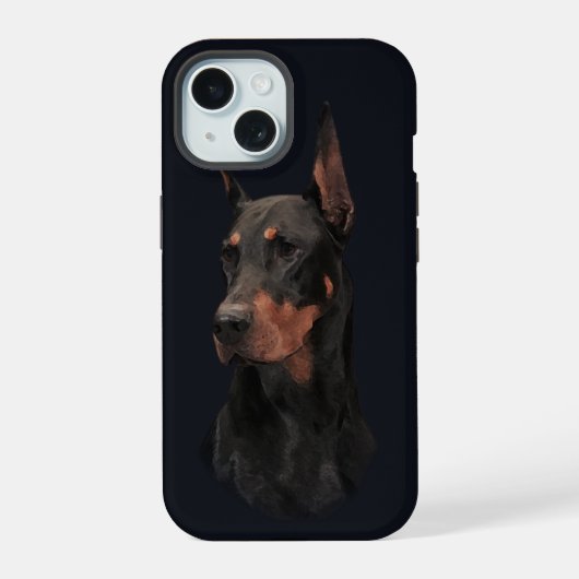 Doberman Pinscher iPhone 15 Case (Achterkant)