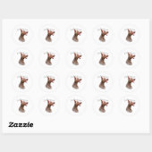 Doberman Pinscher (Isabella) Papa 2 Ronde Sticker (Vel)