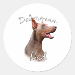 Doberman Pinscher (Isabella) Papa 2 Ronde Sticker