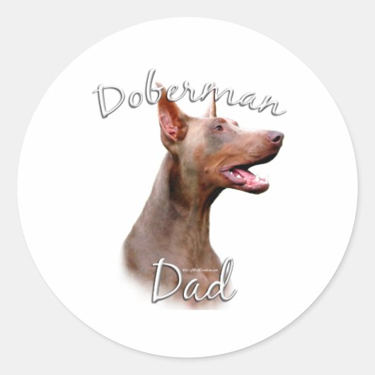 Doberman Pinscher (Isabella) Papa 2 Ronde Sticker (Voorkant)