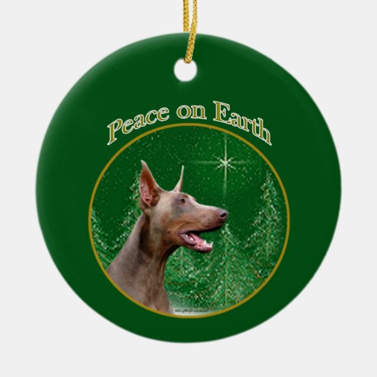 Doberman Pinscher (isabella) Peace Keramisch Ornament (Voorkant)