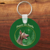 Doberman Pinscher (isabella) Peace Sleutelhanger (Achterkant)