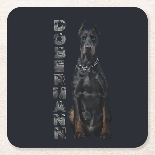 Doberman Pinscher Kartonnen Onderzetters (Voorkant)