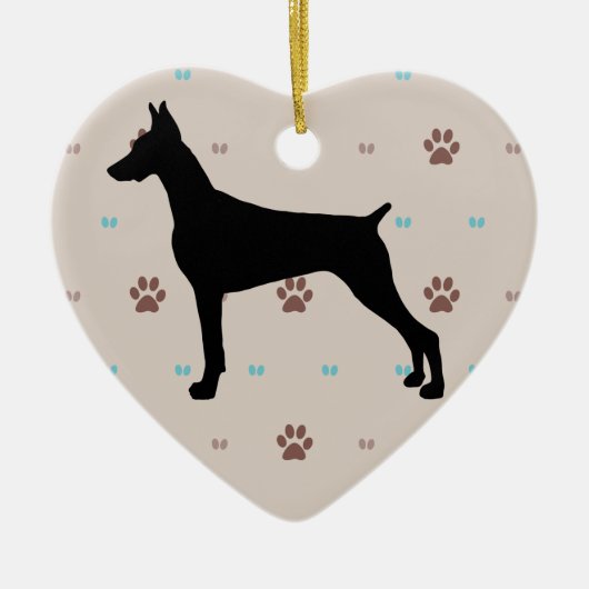 Doberman Pinscher Keramisch Ornament (Voorkant)