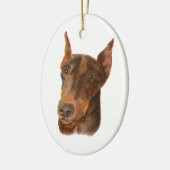 Doberman Pinscher Keramisch Ornament (Links)