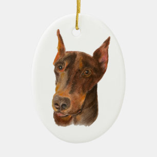 Doberman Pinscher Keramisch Ornament
