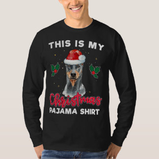 Doberman Pinscher Kerst Pyjama Santa Hondenliefheb T-shirt