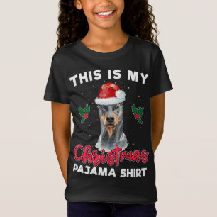 Doberman Pinscher Kerst Pyjama Santa Hondenliefheb T-shirt