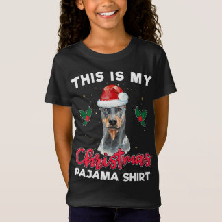 Doberman Pinscher Kerst Pyjama Santa Hondenliefheb T-shirt