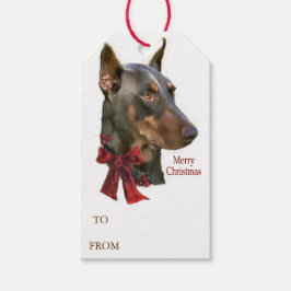 Doberman Pinscher-kerstcadeaus Cadeaulabel