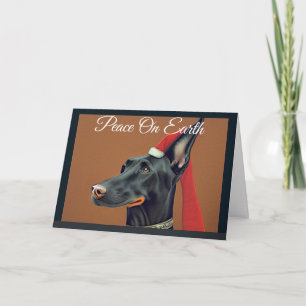 Doberman Pinscher-kerstfeestkaart Feestdagen Kaart