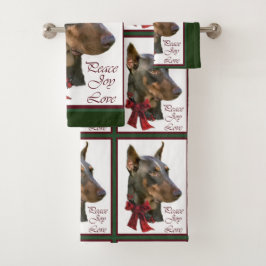 Doberman Pinscher Kerstmis Bad Handdoek